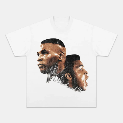 Unisex-Adult Ultra Cotton Washed T-Shirt Graphic  Tyson vs. Ali Big Face TEE