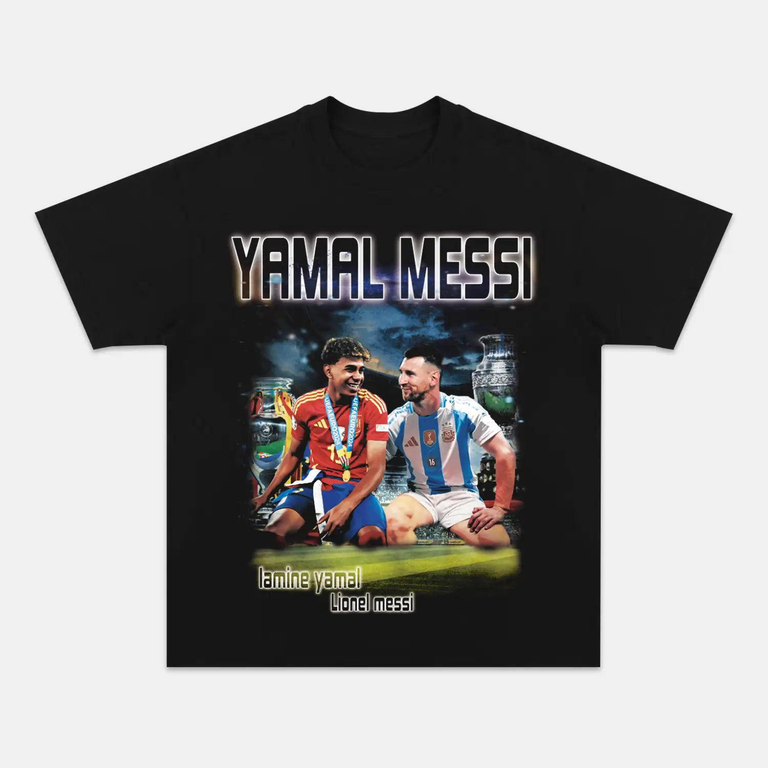 Unisex-Adult Ultra Cotton Washed T-Shirt Graphic    YAMAL & MESSI TEE (Men&Women)