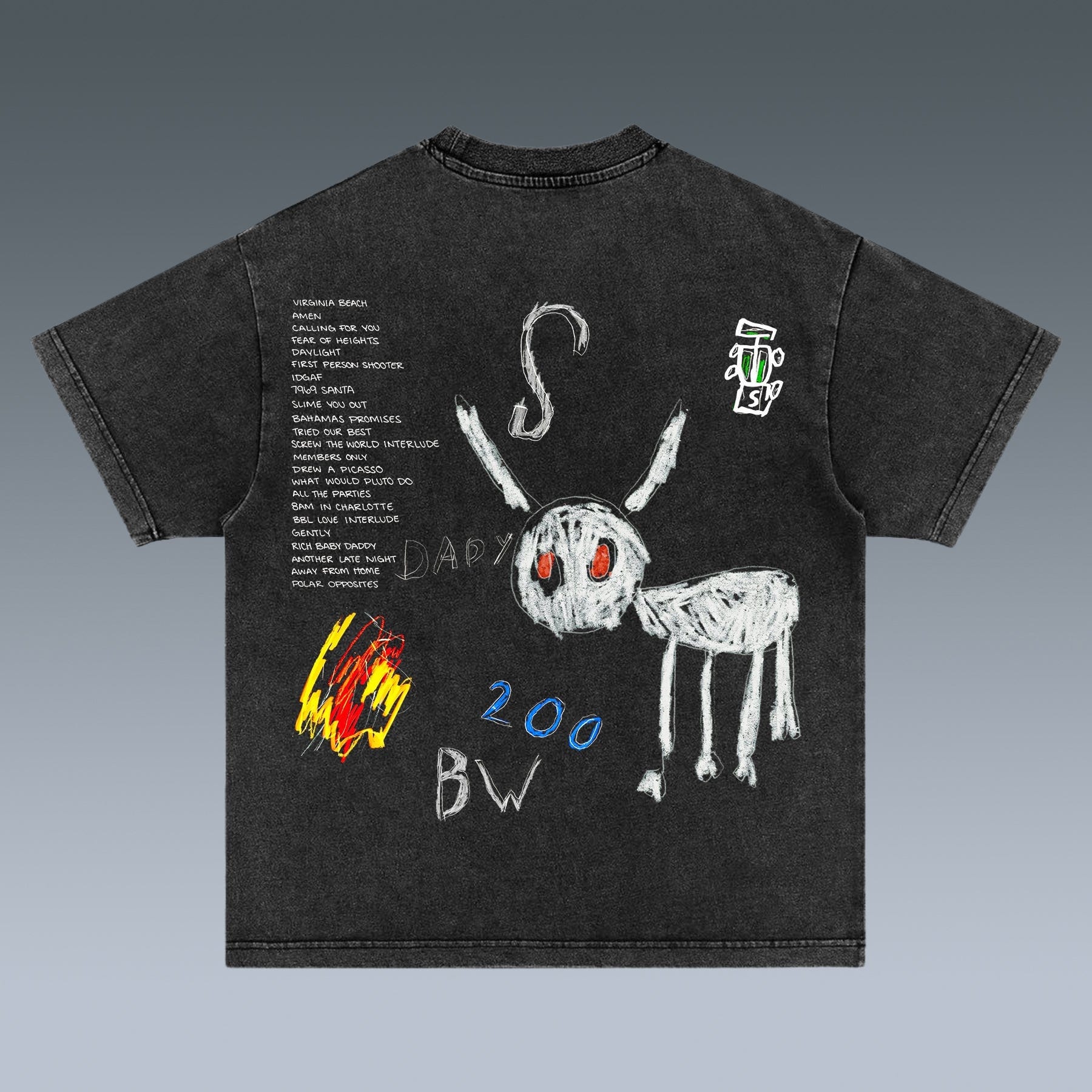 Unisex-Adult Ultra Cotton Washed T-Shirt Graphic  DRAKE FOR ALL THE DOGS