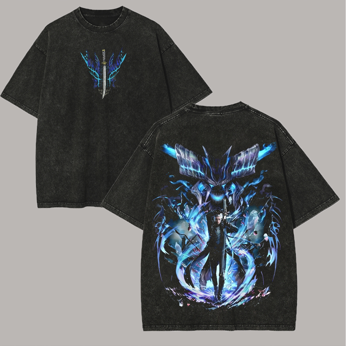 Devil May Cry Vergil Printed Unisex Washed T-Shirt