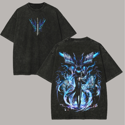 Devil May Cry Vergil Printed Unisex Washed T-Shirt