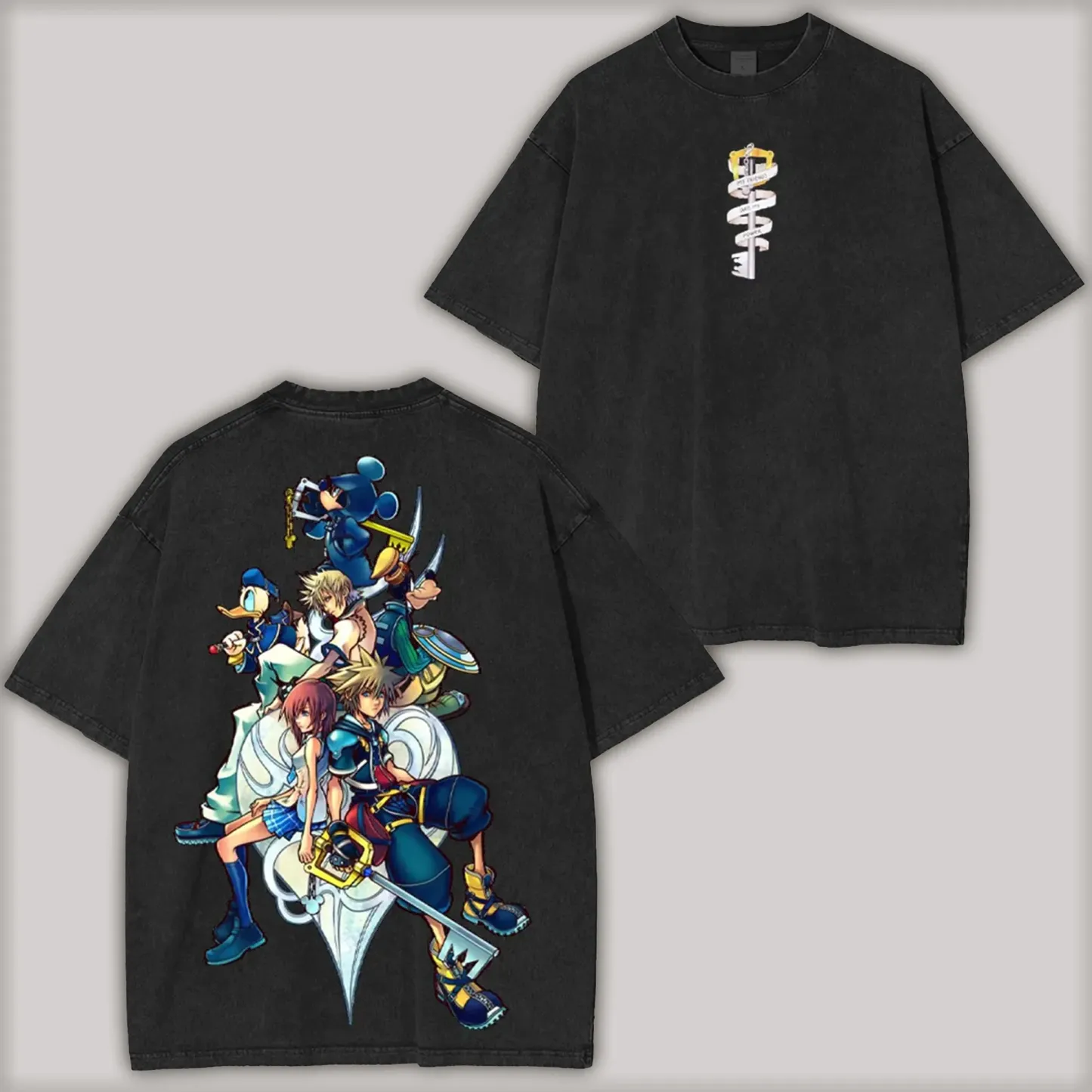 Kingdom Hearts Printed Unisex Washed T-Shirt