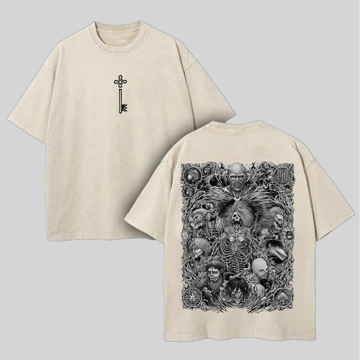 Attack on Titan Oversize Washed T-Shirt