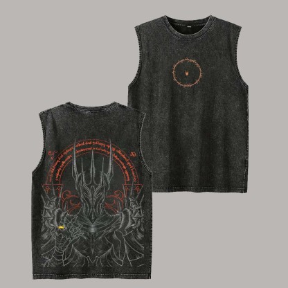 The Lord of the Rings Sauron Printed Men's Washed Vest