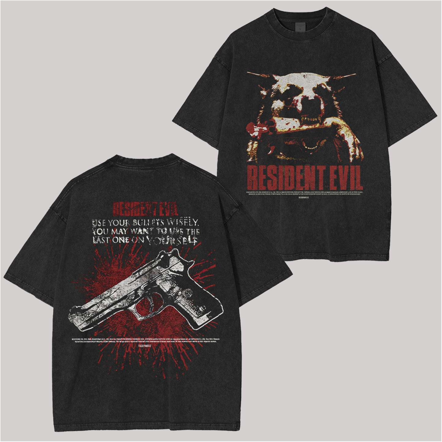 Resident Evil Printed Unisex Washed T-Shirt
