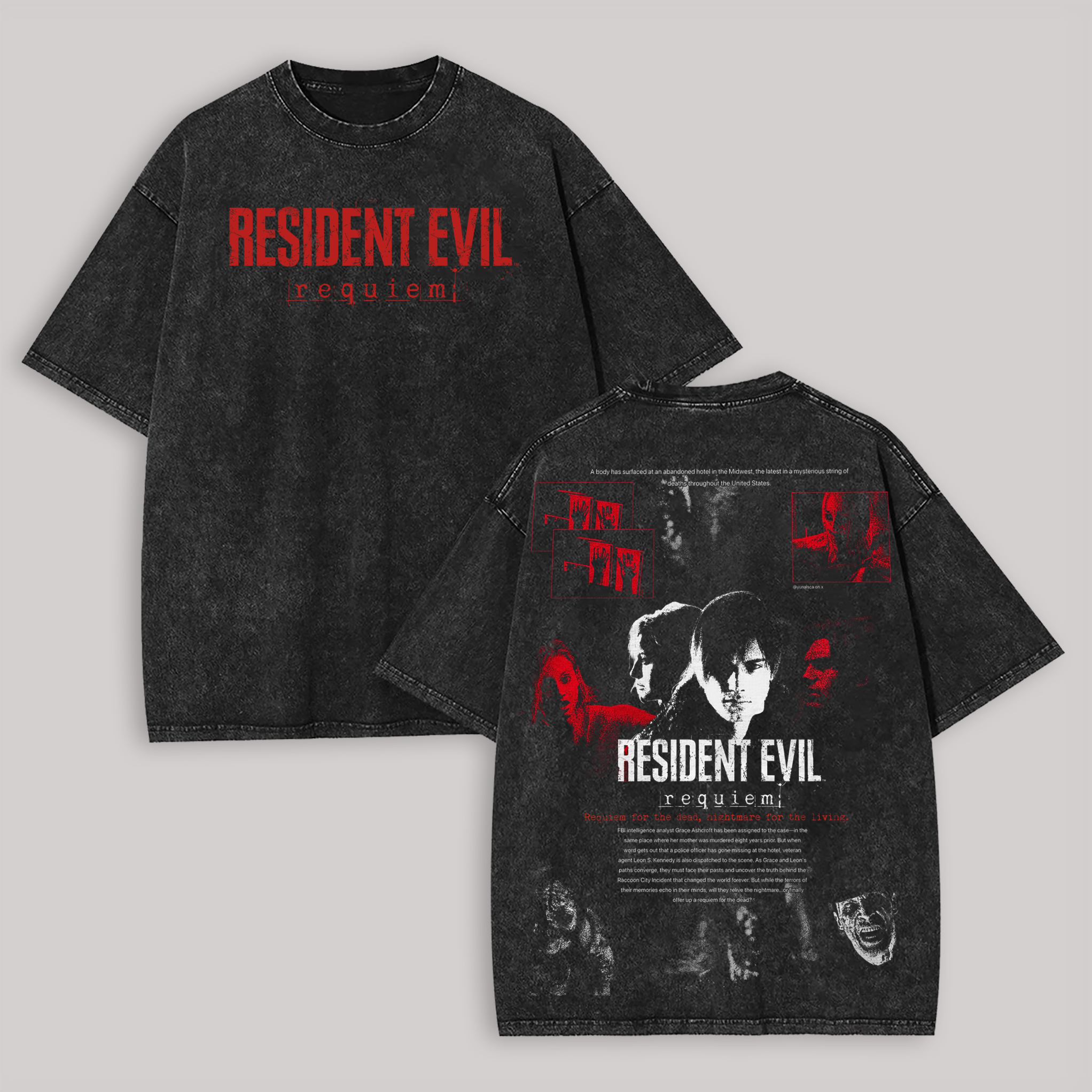 Resident Evil Requiem Printed Unisex Washed T-Shirt