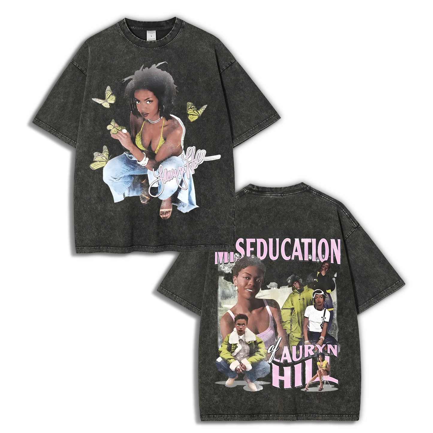 Unisex-Adult Ultra Cotton Washed T-Shirt Graphic  LAURYN HILL V2TEE