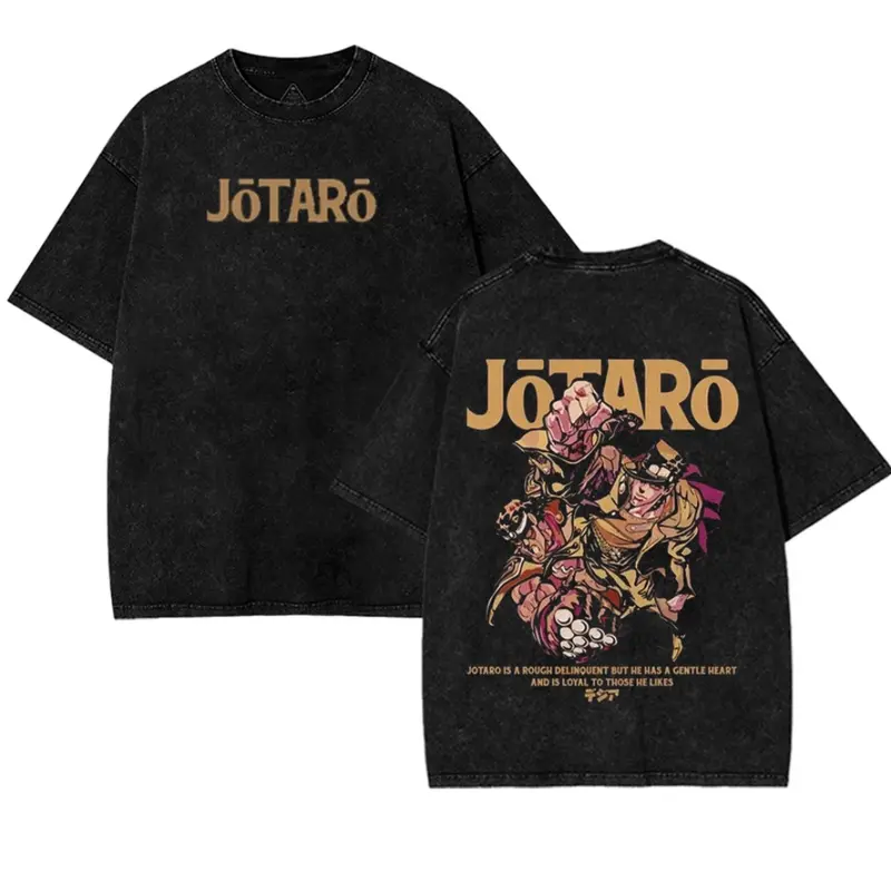 Jotaro KUJO JoJo's Bizarre Adventure Vintage Unisex Washed T-Shirt