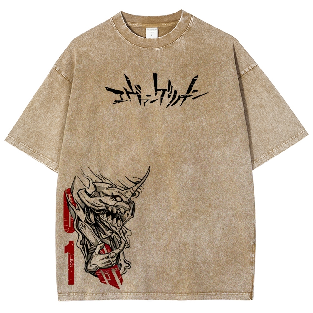 Eva Unit-01  Vintage Unisex Washed T-Shirt | Neon Genesis Evangelion