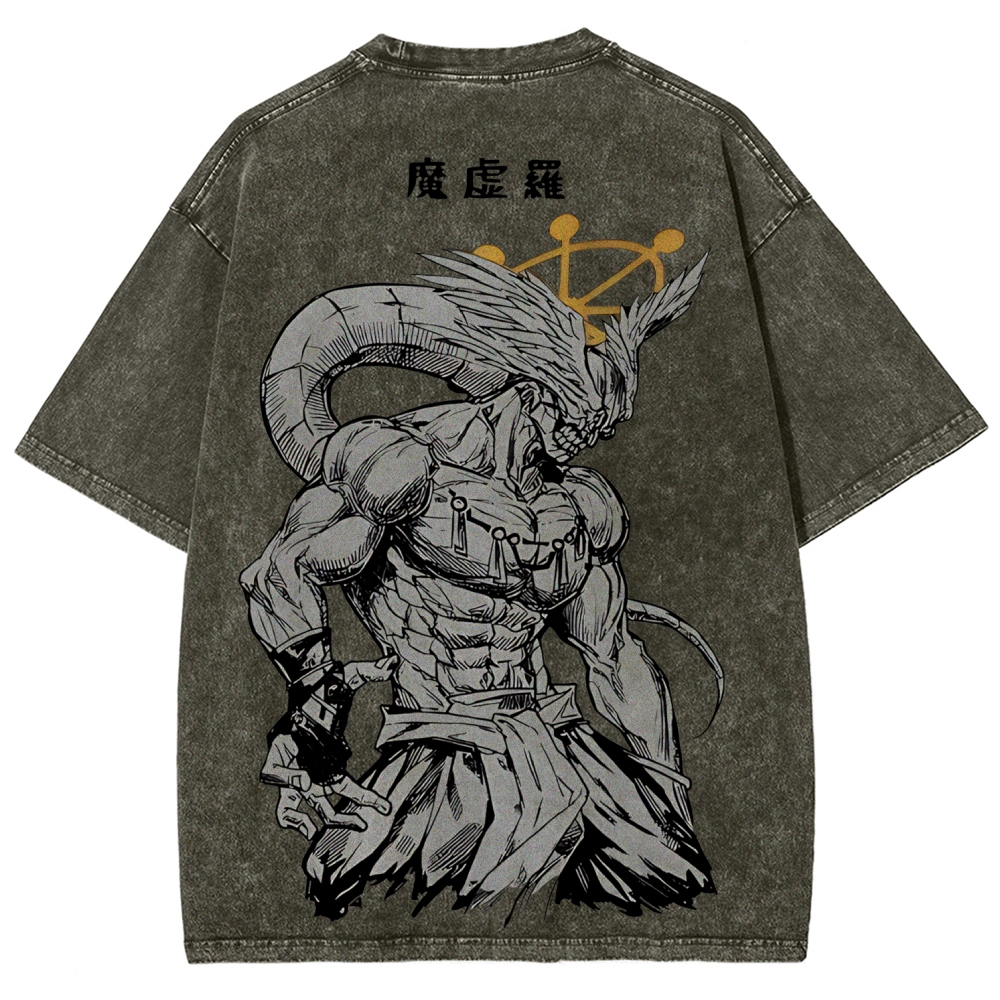 Jujutsu Kaisen Mahoraga Printed Unisex Washed T-Shirt