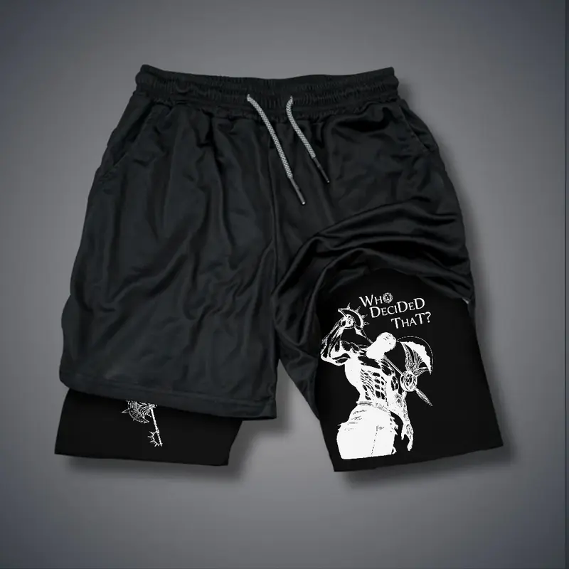Seven Deadly Sins Print Men's Fitness Shorts