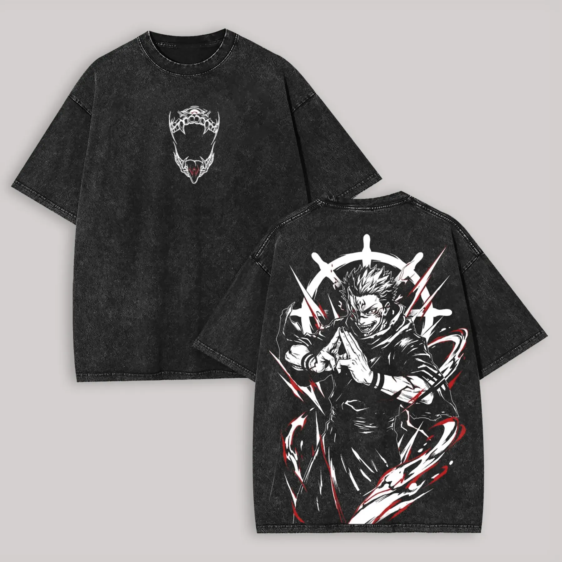 Jujutsu Kaisen Ryomen Sukuna Printed Unisex Washed T-Shirt