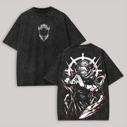 Jujutsu Kaisen Ryomen Sukuna Printed Unisex Washed T-Shirt