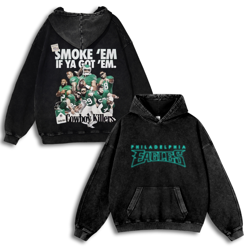 Casual Washed Hoodie|EAGLES