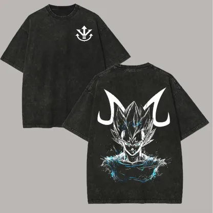 Dragon Ball Majin Vegeta Printed Unisex Washed T-Shirt