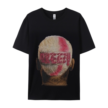 Unisex-Adult Ultra Cotton Washed T-Shirt Graphic CHRIS BROWN BIG FACE TEE