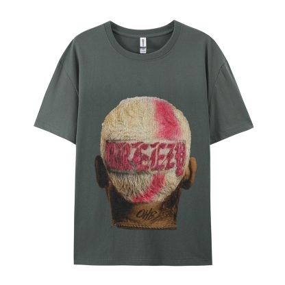 Unisex-Adult Ultra Cotton Washed T-Shirt Graphic CHRIS BROWN BIG FACE TEE