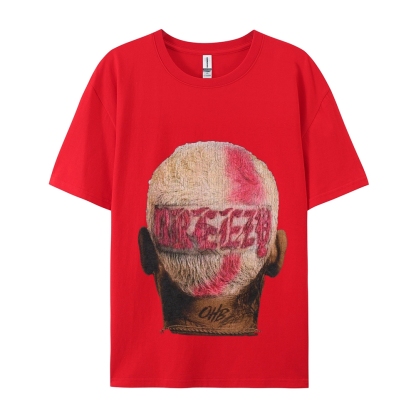 Unisex-Adult Ultra Cotton Washed T-Shirt Graphic CHRIS BROWN BIG FACE TEE