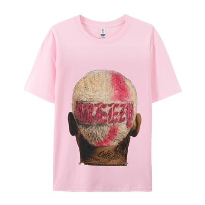 Unisex-Adult Ultra Cotton Washed T-Shirt Graphic CHRIS BROWN BIG FACE TEE