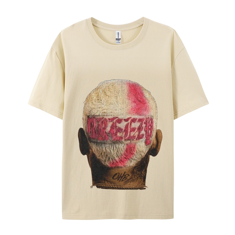 Unisex-Adult Ultra Cotton Washed T-Shirt Graphic CHRIS BROWN BIG FACE TEE