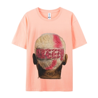 Unisex-Adult Ultra Cotton Washed T-Shirt Graphic CHRIS BROWN BIG FACE TEE