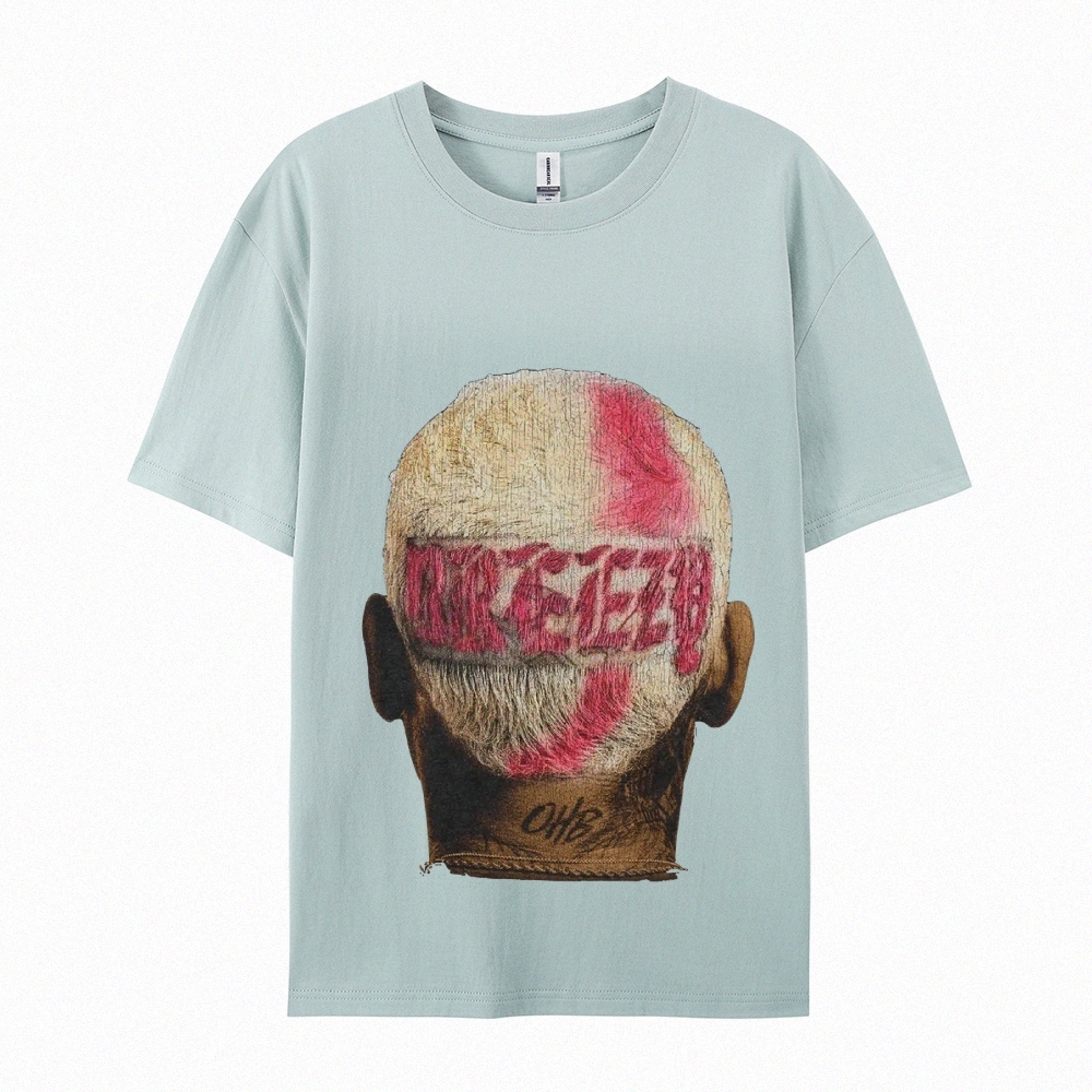 Unisex-Adult Ultra Cotton Washed T-Shirt Graphic CHRIS BROWN BIG FACE TEE