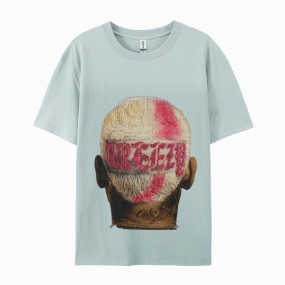 Unisex-Adult Ultra Cotton Washed T-Shirt Graphic CHRIS BROWN BIG FACE TEE