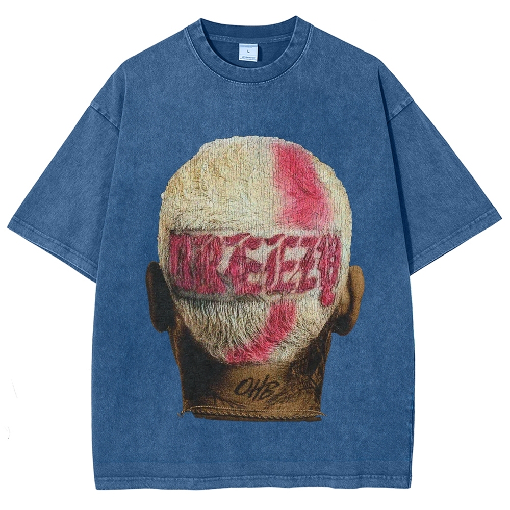 Unisex-Adult Ultra Cotton Washed T-Shirt Graphic CHRIS BROWN BIG FACE TEE