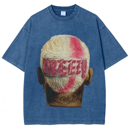 Unisex-Adult Ultra Cotton Washed T-Shirt Graphic CHRIS BROWN BIG FACE TEE