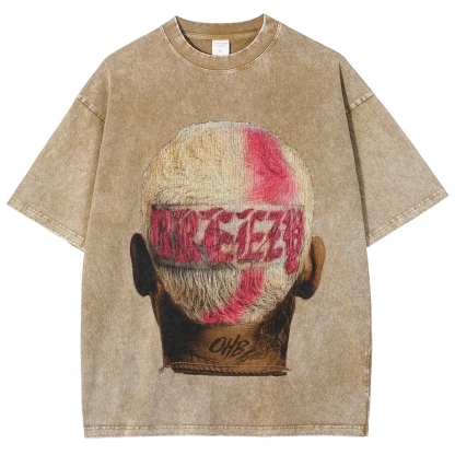 Unisex-Adult Ultra Cotton Washed T-Shirt Graphic CHRIS BROWN BIG FACE TEE