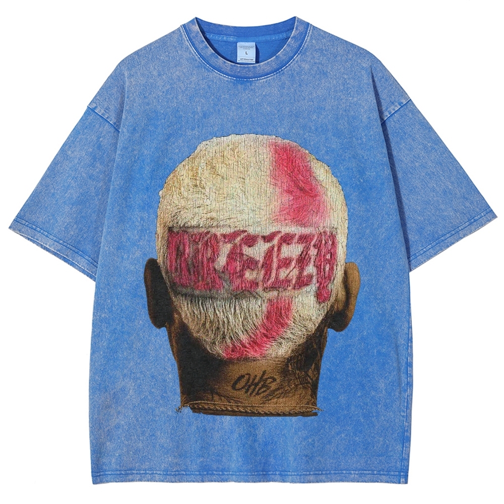 Unisex-Adult Ultra Cotton Washed T-Shirt Graphic CHRIS BROWN BIG FACE TEE