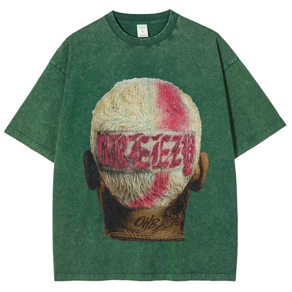 Unisex-Adult Ultra Cotton Washed T-Shirt Graphic CHRIS BROWN BIG FACE TEE