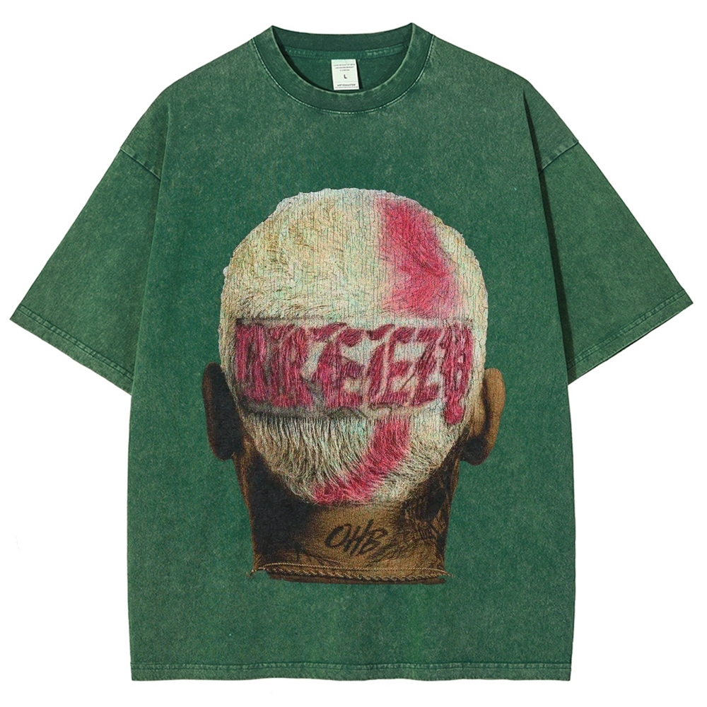 Unisex-Adult Ultra Cotton Washed T-Shirt Graphic CHRIS BROWN BIG FACE TEE