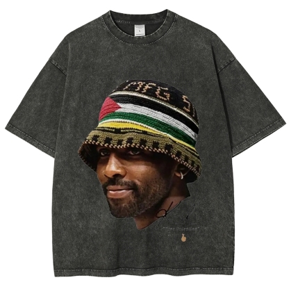 Unisex-Adult Ultra Cotton Washed T-Shirt Graphic KYRIE IRVING V3 VINTAGE TEE