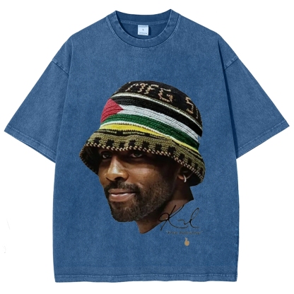 Unisex-Adult Ultra Cotton Washed T-Shirt Graphic KYRIE IRVING V3 VINTAGE TEE