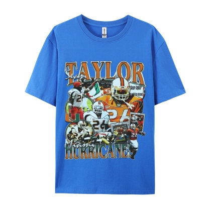 Classic Style Unisex-Adult Oversized Pure Cotton T-Shirt Graphic SEAN TAYLOR - MIAMI TEE