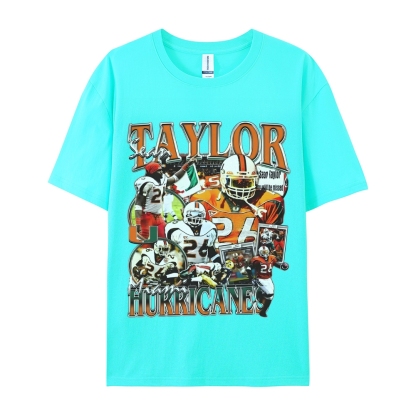 Classic Style Unisex-Adult Oversized Pure Cotton T-Shirt Graphic SEAN TAYLOR - MIAMI TEE