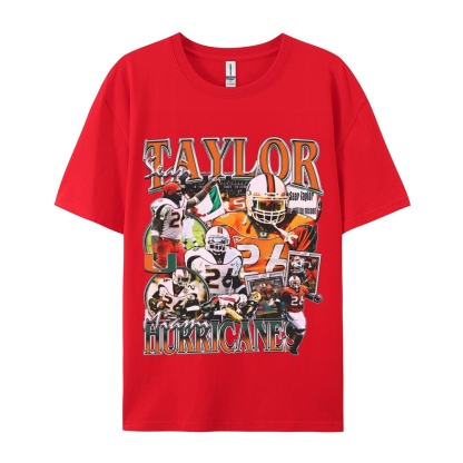 Classic Style Unisex-Adult Oversized Pure Cotton T-Shirt Graphic SEAN TAYLOR - MIAMI TEE