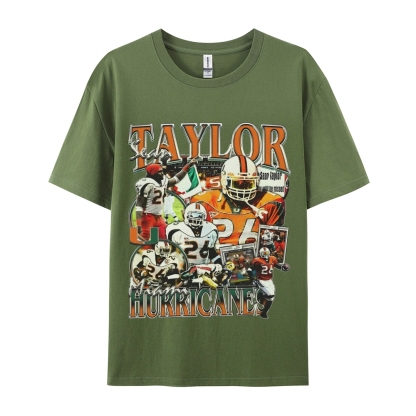 Classic Style Unisex-Adult Oversized Pure Cotton T-Shirt Graphic SEAN TAYLOR - MIAMI TEE