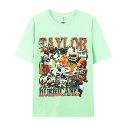 Classic Style Unisex-Adult Oversized Pure Cotton T-Shirt Graphic SEAN TAYLOR - MIAMI TEE
