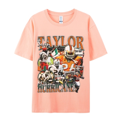 Classic Style Unisex-Adult Oversized Pure Cotton T-Shirt Graphic SEAN TAYLOR - MIAMI TEE