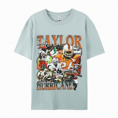 Classic Style Unisex-Adult Oversized Pure Cotton T-Shirt Graphic SEAN TAYLOR - MIAMI TEE