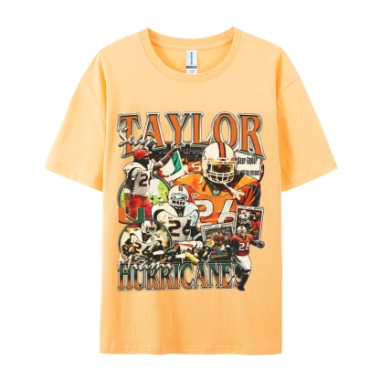 Classic Style Unisex-Adult Oversized Pure Cotton T-Shirt Graphic SEAN TAYLOR - MIAMI TEE