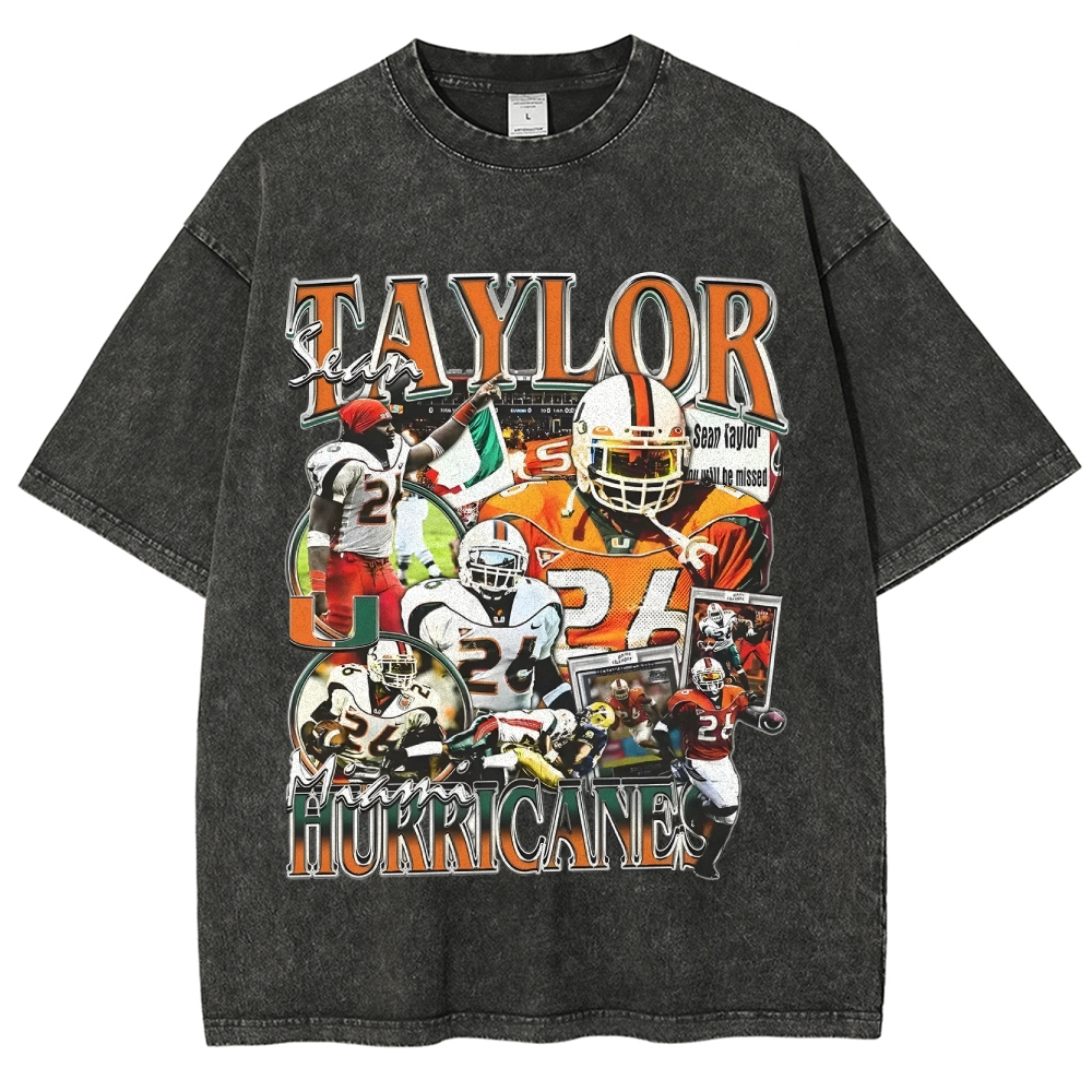 Unisex-Adult Ultra Cotton Washed T-Shirt Graphic SEAN TAYLOR - MIAMI TEE