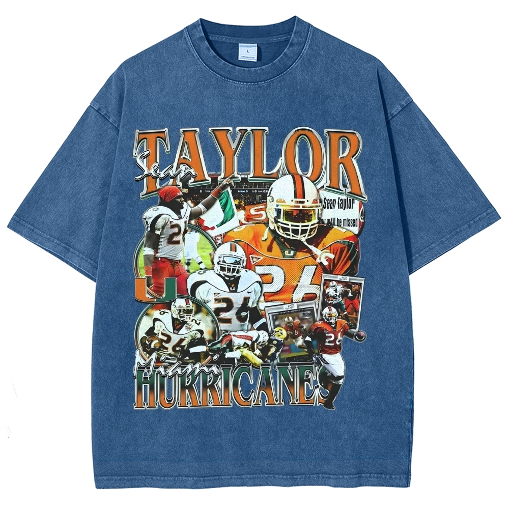 Unisex-Adult Ultra Cotton Washed T-Shirt Graphic SEAN TAYLOR - MIAMI TEE