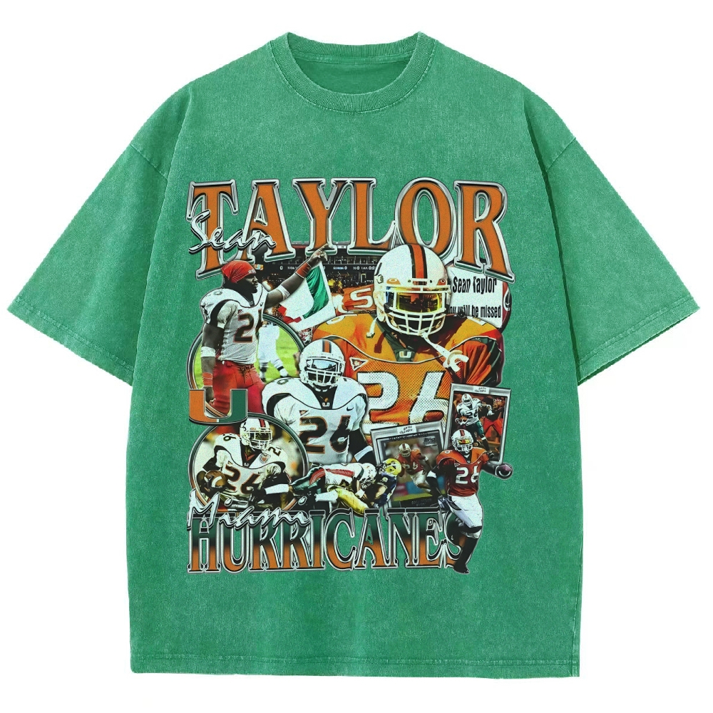 Unisex-Adult Ultra Cotton Washed T-Shirt Graphic SEAN TAYLOR - MIAMI TEE