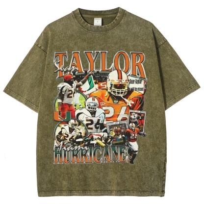 Unisex-Adult Ultra Cotton Washed T-Shirt Graphic SEAN TAYLOR - MIAMI TEE