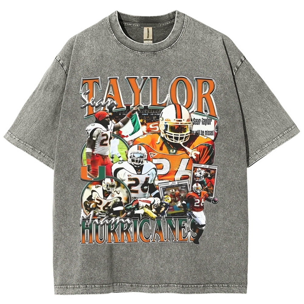 Unisex-Adult Ultra Cotton Washed T-Shirt Graphic SEAN TAYLOR - MIAMI TEE