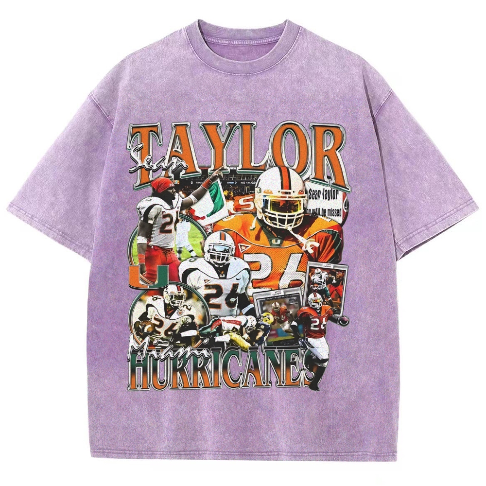 Unisex-Adult Ultra Cotton Washed T-Shirt Graphic SEAN TAYLOR - MIAMI TEE