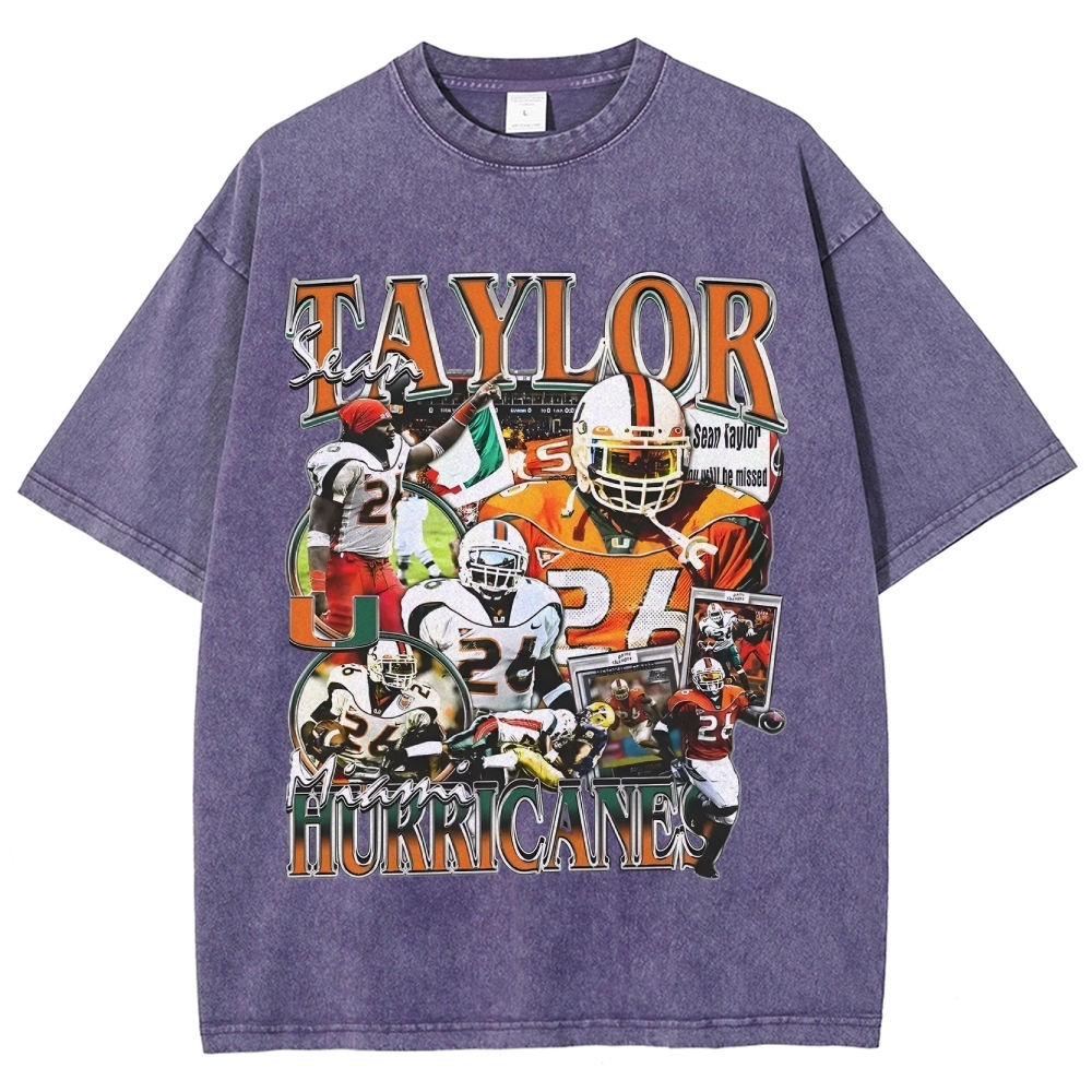 Unisex-Adult Ultra Cotton Washed T-Shirt Graphic SEAN TAYLOR - MIAMI TEE